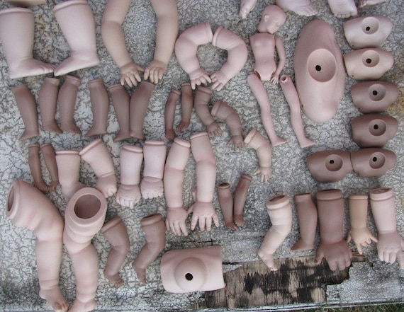 Items similar to Doll Parts 64 Piece Porcelain Doll Parts, Baby Doll ...