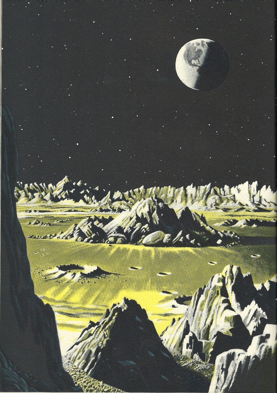 vintage book moon atlas
