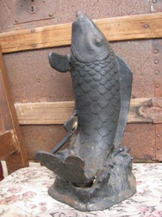 Cast Iron Koi Fish Water Fountain Gold Fish Fountain Yard