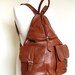 Leather Backpack Handbag in Brown