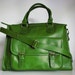 Leather Purse Weekend Travel Bag Green