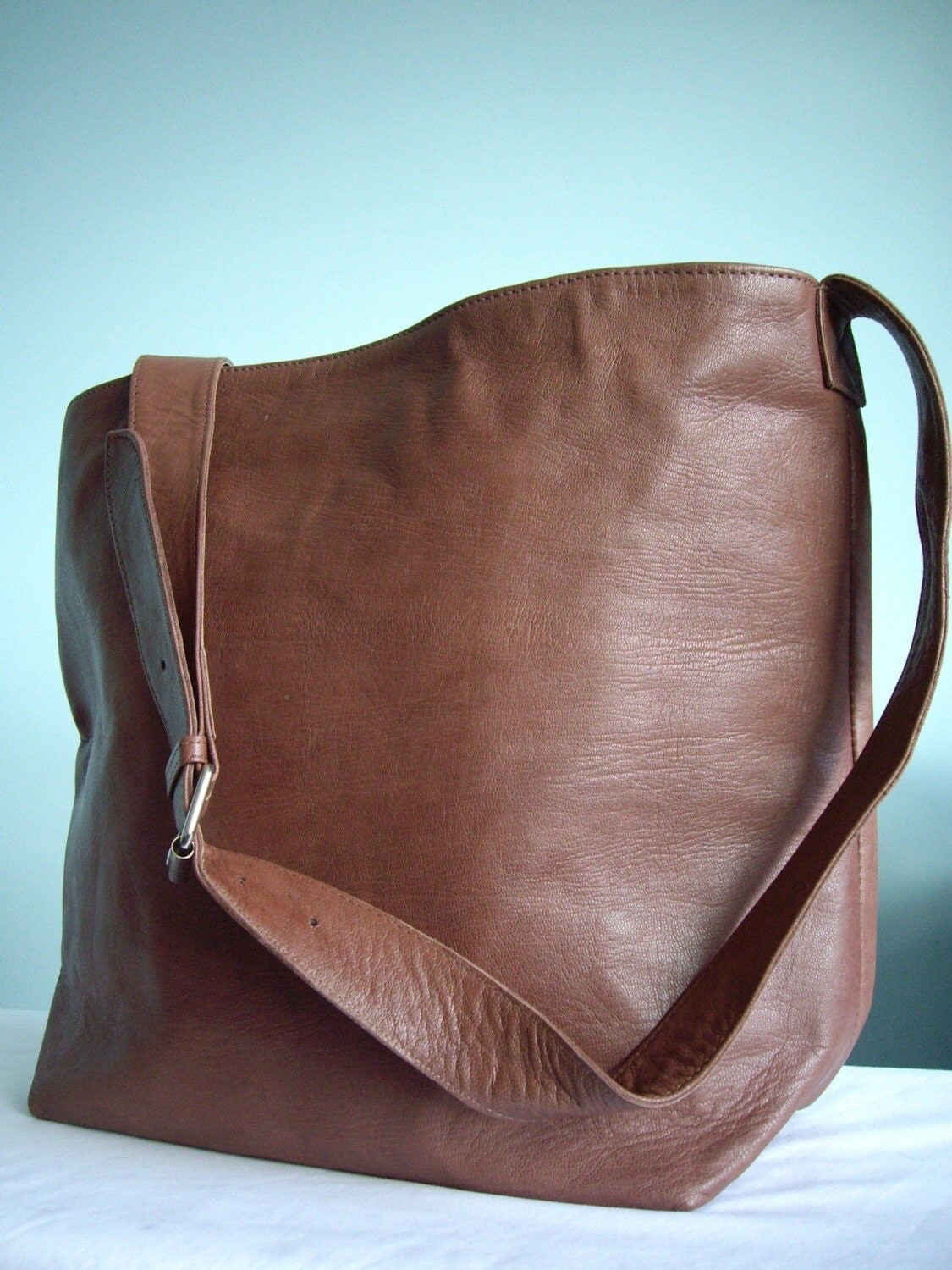 leather messenger tote