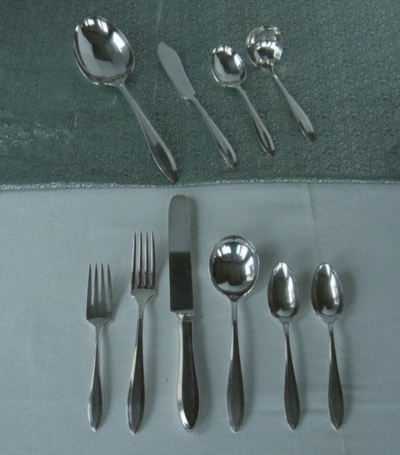 Patrician Community Plate Silver Flatware Set by belleocchio