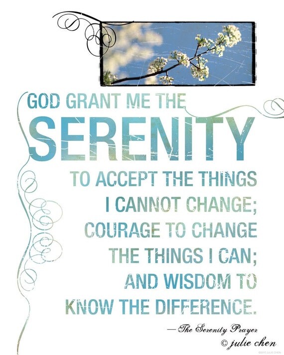 serenity prayer inspirational wall art spiritual art