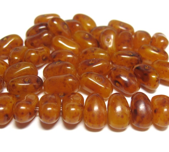 Caramel Jelly Bean Beads Qty 42