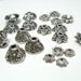 Sample Mix of Fine Silver Plated Antiqued Pewter Bead Caps - Lead Free - 20 pieces