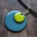 The Prairie...Apple on Delft...Copper Enamel necklace