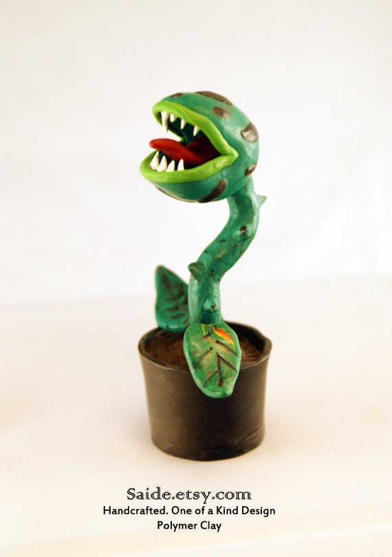 Green Carnivorous Plant Polymer Clay pot