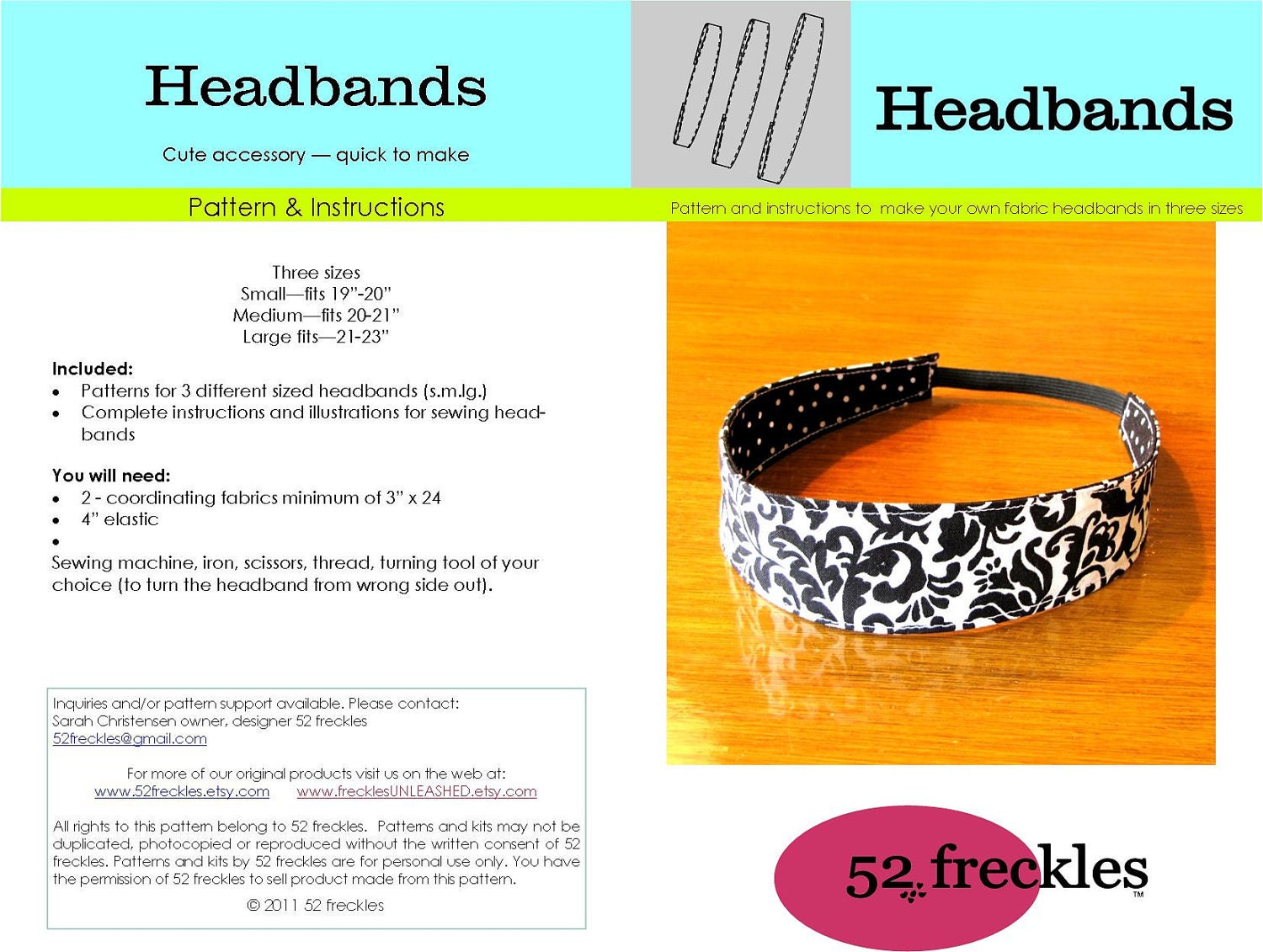 New Sewing PATTERN for elastic headband in 3 sizes .pdf