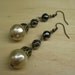 Insouciant Studios Coal and Pearls Earrings