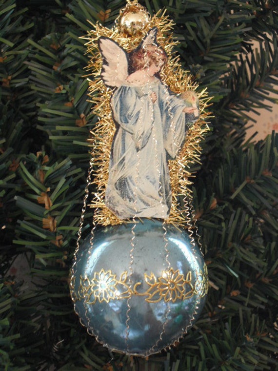 angel in blue dresden style christmas ornament by angel in blue dresden style christmas ornament by