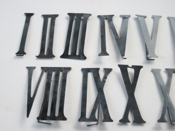 Römische Ziffern Zahlen 1 bis 12 aus Metall von GardenBarn auf Etsy