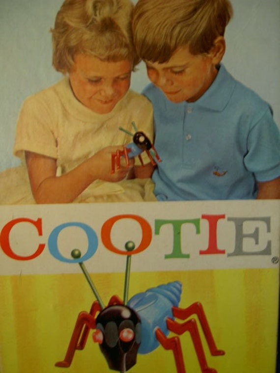 SALE-Vintage Build a Cootie Bug-Cootie game from 1949