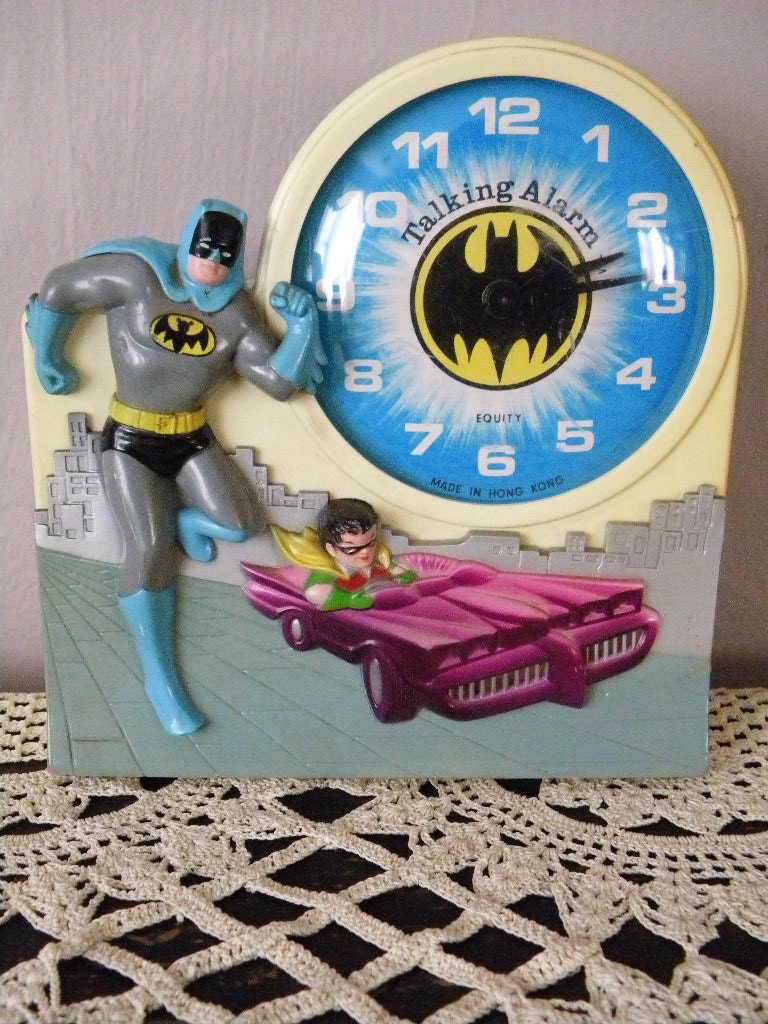 Vintage Batman and Robin Talking Alarm Clock