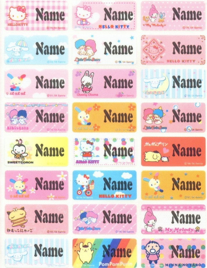 Personalized cute name  label Hello  Kitty  A