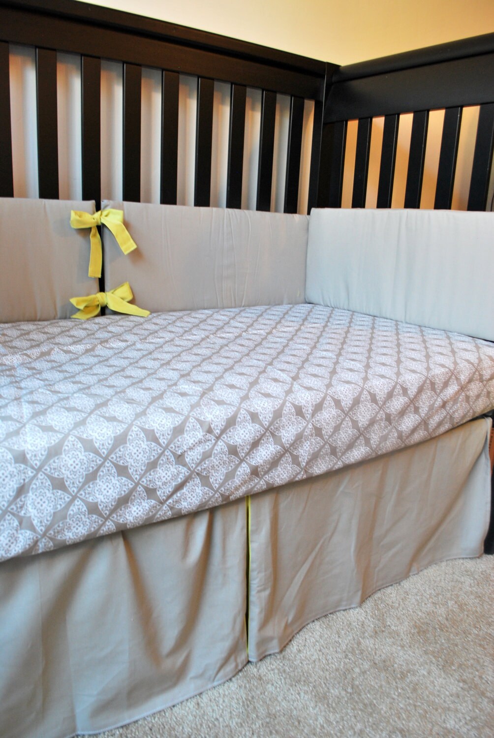 Custom Crib BeddingREADY TO SHIP Taupe 3 Piece