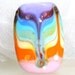 Handmade Lampwork Bead Rainbow Pink Tangerine Lemon Mint Turquoise Blue Lilac Silver Goldstone Dichro -- Distant Showers