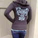 New - S, M, L, XL, XXL - Fleur de Lisa on Zip Front Chocolate Hoodie
