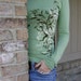 Floral Long-Sleeved Tee in Celadon
