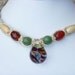Thick Hemp Necklace with Large Glass Mushroom Pendant