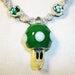 1 Up Mario Mushroom Pipe Bead Hemp Necklace - Green