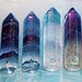 A Grade Rainbow Fluorite Crystal Point Lot - Gemstone Pendant Focal Destash