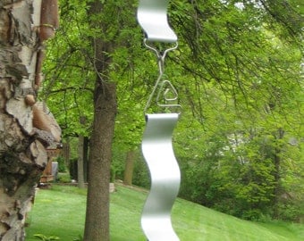 Wave Aluminum Rain Chain or Garden Sculpture