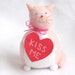 Cat Pincushion "Kiss Me" Kenneth cute felt kitty cat collectable or gift for animal lover...LAST ONE In Stock...DISCONTINUED