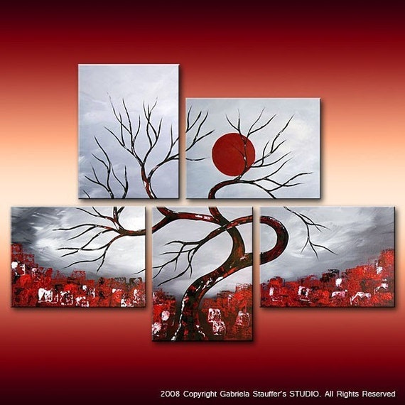 Abstract Painting Landscape Asian Tree Abstract Painting Landscape Asian Tree Wall Decor