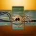 CUSTOM PAINTING Abstract Modern Painting Original Landscape Asian Tree Art by Gabriela 36x24 LARGE