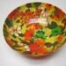 Vintage Decoupage Paper Mache or Plastic Flower Serving Snack Bowls