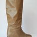 Vintage 80s Taupe high leather boots size 10US