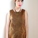 vintage 1990s / golden textured blouse / free form pleats / over size / S-M