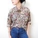 vintage 1990s / over size / silk / blouse / paisley / grunge / floral / shirt / pointed collar / S-M