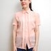 vintage 1970s / sheer pink / pastel / embroidered / peter pan collar / blouse / S-M