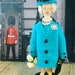 Queen Elizabeth ll Doll Miniature in Aqua Blue and Black Coat Dress