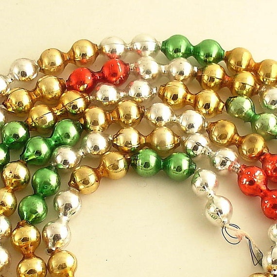 Vintage Multi Color Glass Bead Christmas Tree Garland