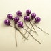 9 Purple Glass Balls on Picks Made in Germany