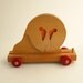 Vintage Toy Wood Circus Train Car with Lion Scandinavian