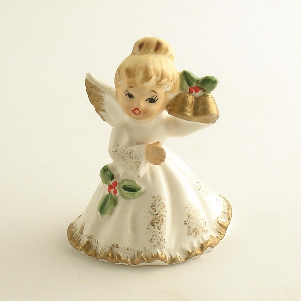 Vintage Christmas Angel with Bells Figurine