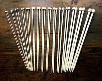 9 Inch Bamboo Knitting Needle Set - Size 1 through 3