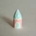 Little Gnome Home Miniature Clay House Terrarium House Pink Blue