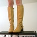 Vintage Butterscotch Leather Boots, Size 7.5 - 8