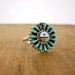 Turquoise Ring - Sun Face Ring - Silver Ring