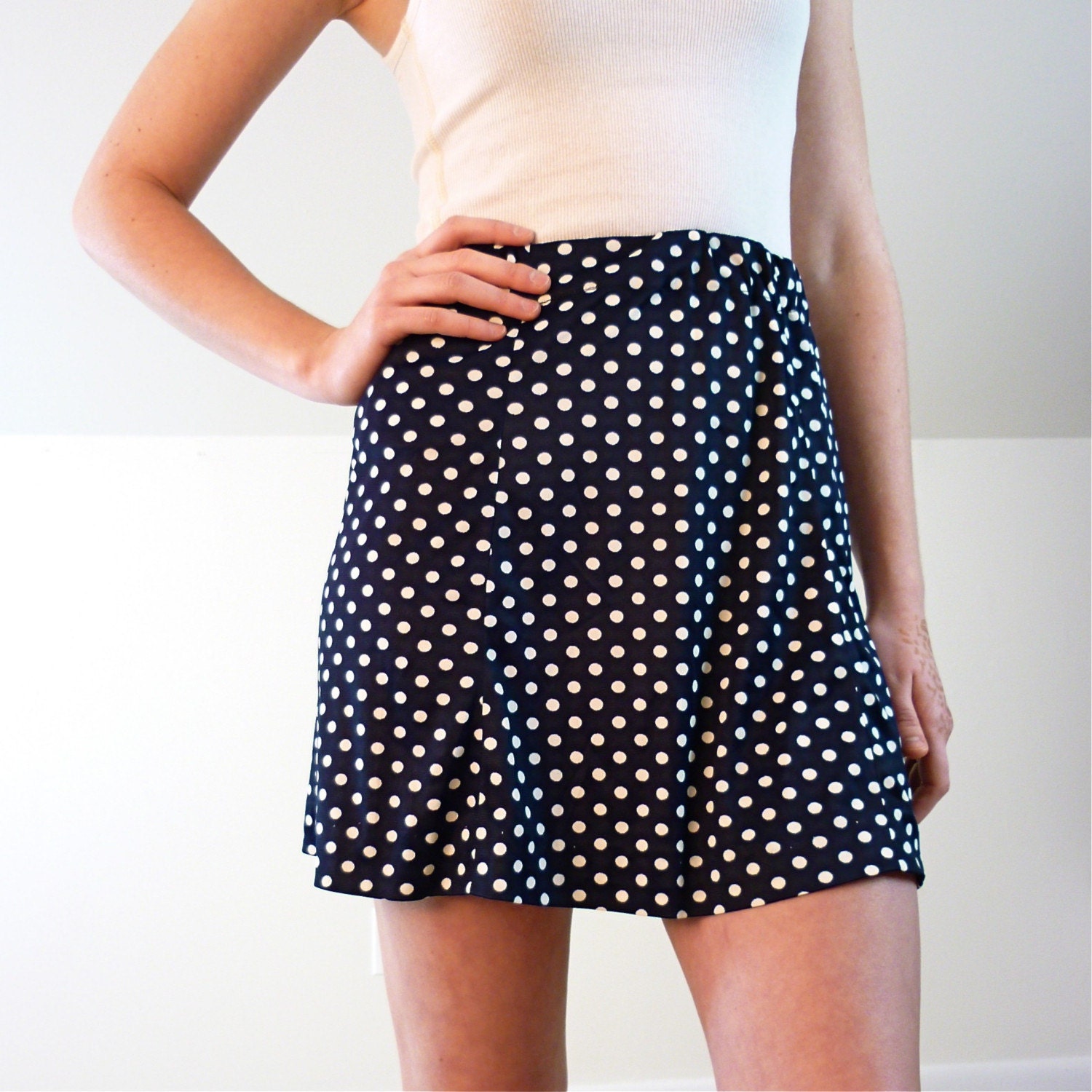 1970's Polka Dot Mini Skirt by jessjamesjake on Etsy