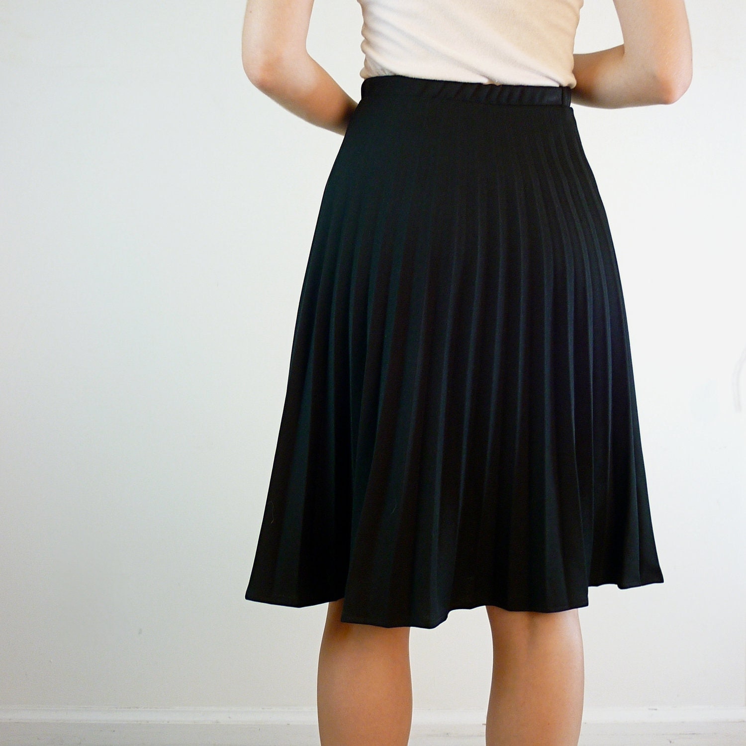 Black Pleated Skirt Plus Size Accordion Pleated Skirt