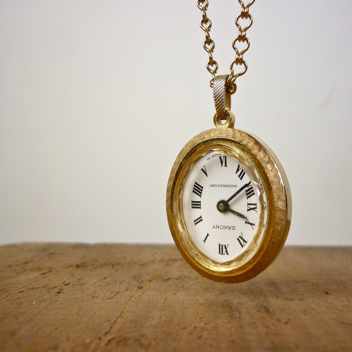 Pocket Watch Necklace Saxony Swiss Made Watch Necklace