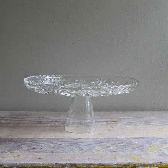 Vintage Glass Cake Stand and Dome