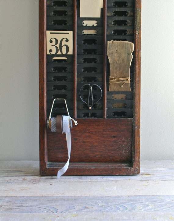 Antique Time Card Holder