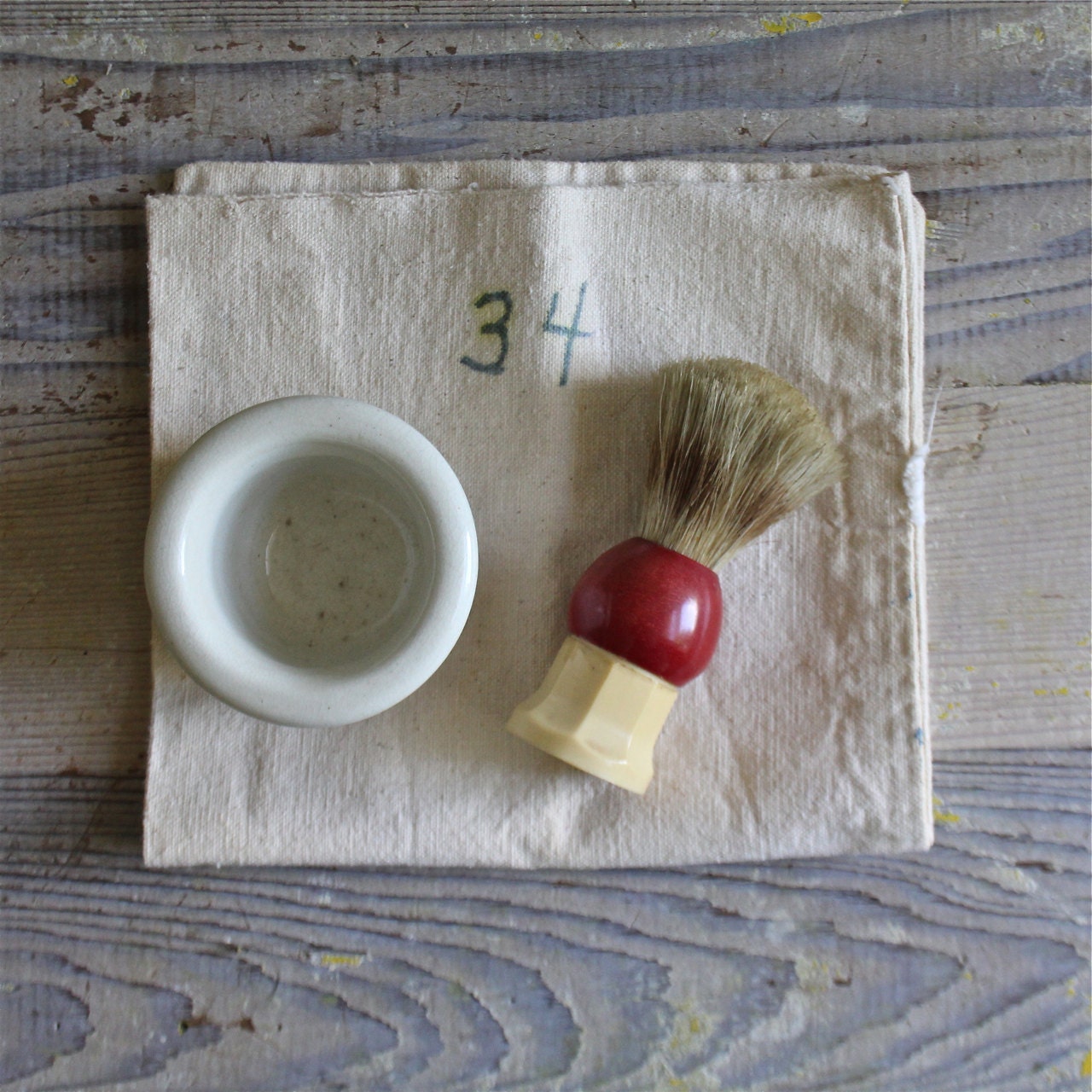 Vintage Shaving Brush and Cup